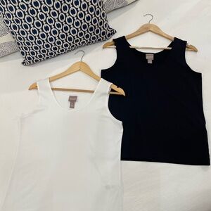 NWOT! BUNDLE of 2 Chico’s Women's Black and White Tank Tops